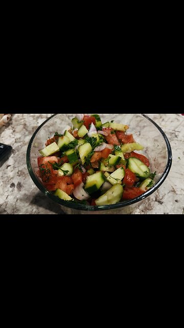 — I hope you enjoy Mediterranean salad too. It’s so fresh and full of flavor!”