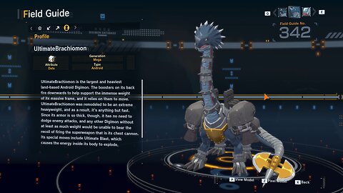 ultimatebrachiomon all digivolution/de-digivolution/profile Digimon Story Time Stranger