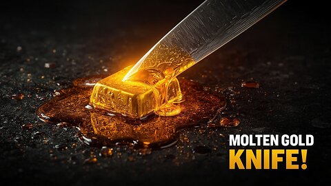 "Molten Gold Bar vs Razor-Sharp Knife – Satisfying Slow Motion Cut!"