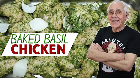 Baked Basil Chicken - Basil Pesto Chicken!