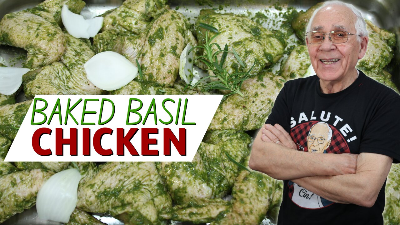 Baked Basil Chicken - Basil Pesto Chicken!