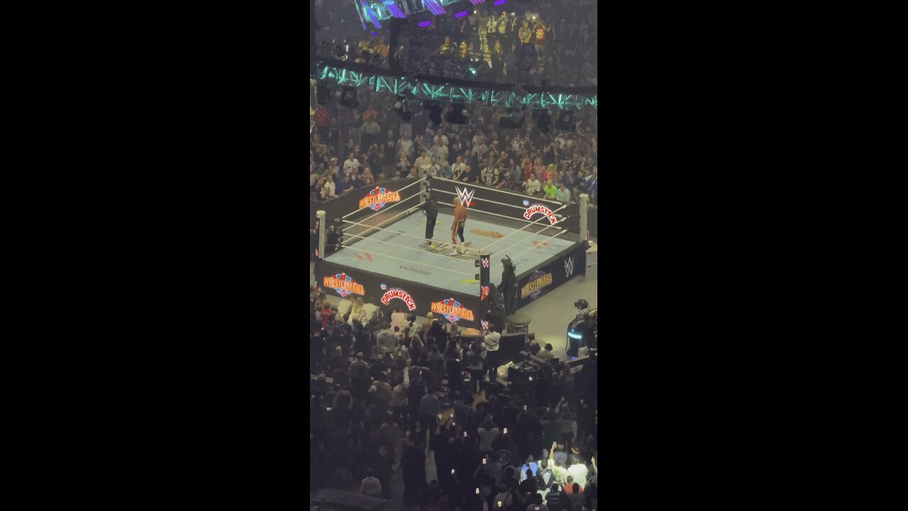 Cody Rhodes hits Travis Scott with the Cross Rhodes at Wrestlemania 41 Las Vegas