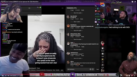 SoLLUMINATI, Cash Nasty, Los Pollos, and Flight Laugh at the Same Time Watching Zoe Spencer Crying