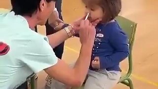 Spain has started vaccinating children in schools.With the new nasal flu spray