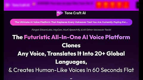 ToneCraft AI Overview: Clones Voices and Creates Human-Like Voices in Just 60 Seconds.
