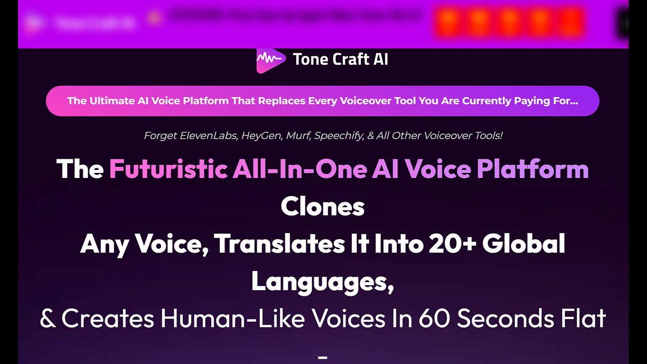 ToneCraft AI Overview: Clones Voices and Creates Human-Like Voices in Just 60 Seconds.