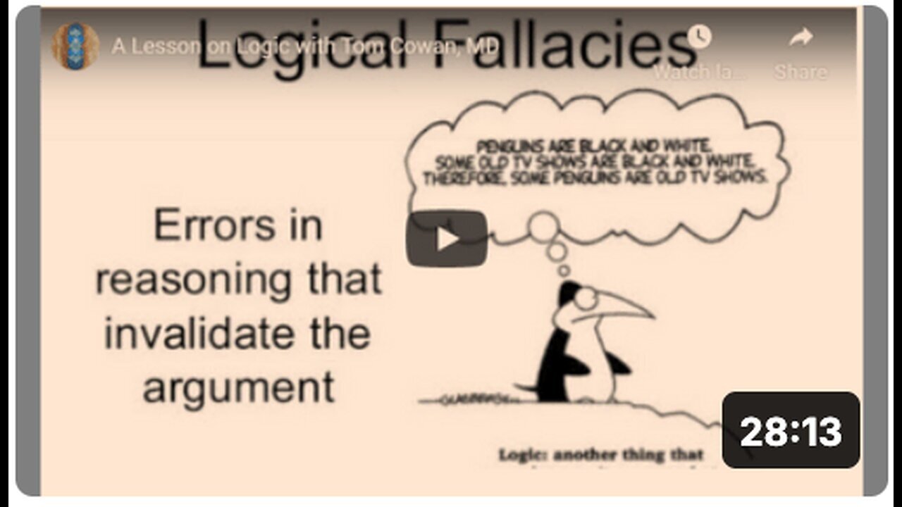 "Logic Lesson with 'Tom Cowan', MD"
