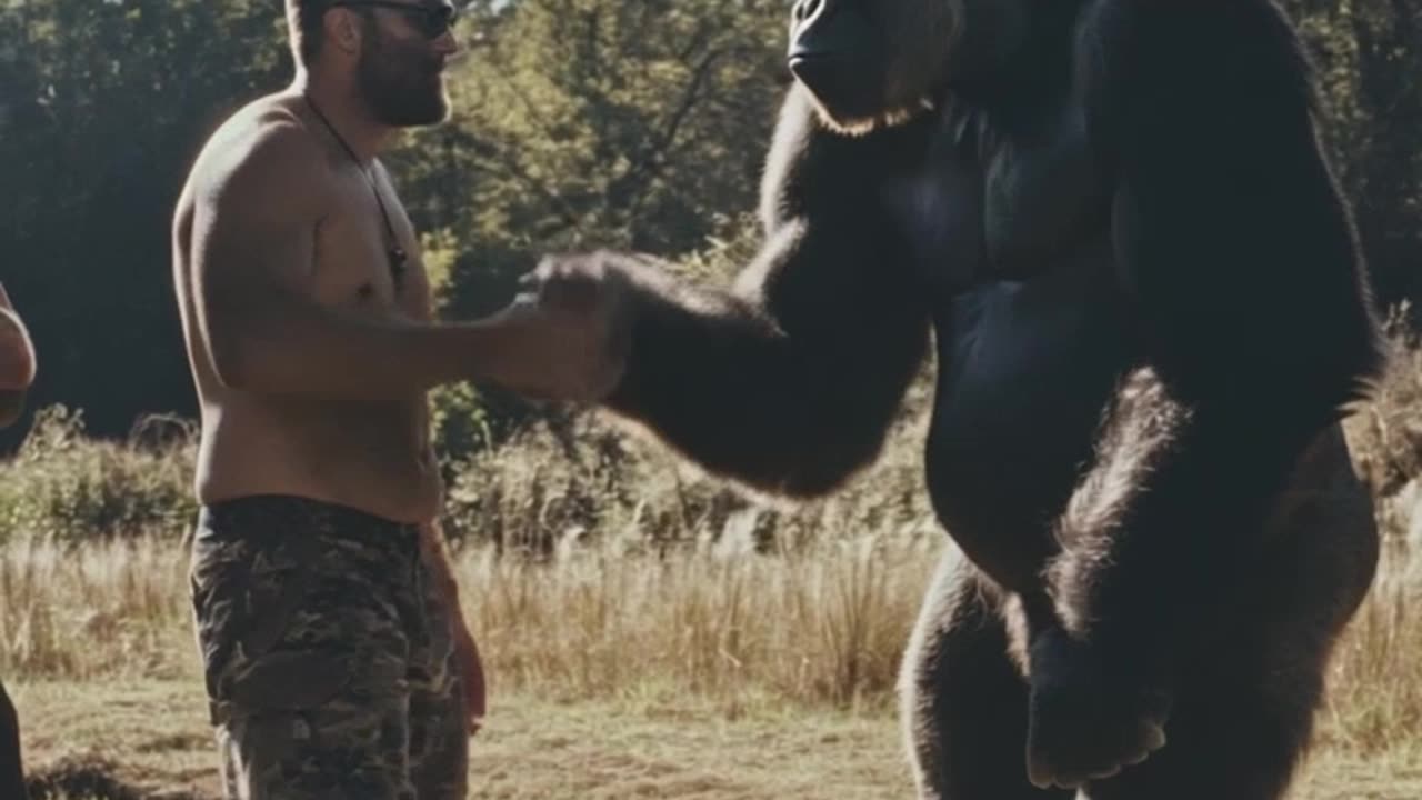 gorilla vs 100 men #gorilla #versus #ai #party #fight #whowouldwin