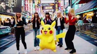 Pikachu The Pokemon Dancing With Women In Tokyo, Japan Fake Funny Parody Video