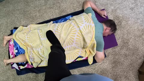 Ashiatsu Deep Tissue Massage | Brandon Raynor Using His Feet to Massage Rock