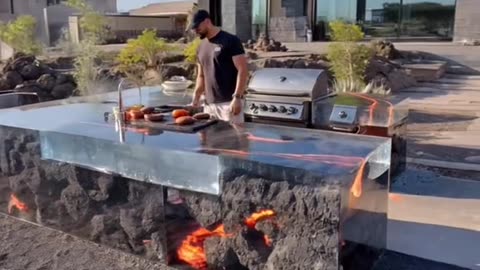 Absolutely obsessed with these active scene outdoor kitchens!