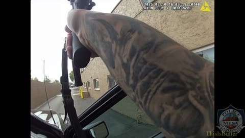 Suspect armed with a knife is shot by Mesa police officers after the pursuit ends on US 60