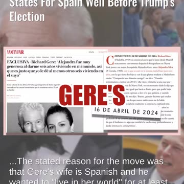 Fact Check: Richard Gere Announced Leaving The United States For Spain Well Before Trump's Election