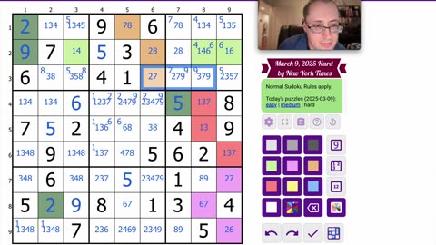 Lyla tries to play sudoku!