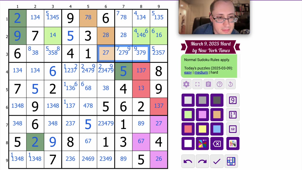 Lyla tries to play sudoku!