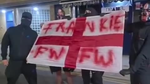 Thousands of flags were risen across Central London last night