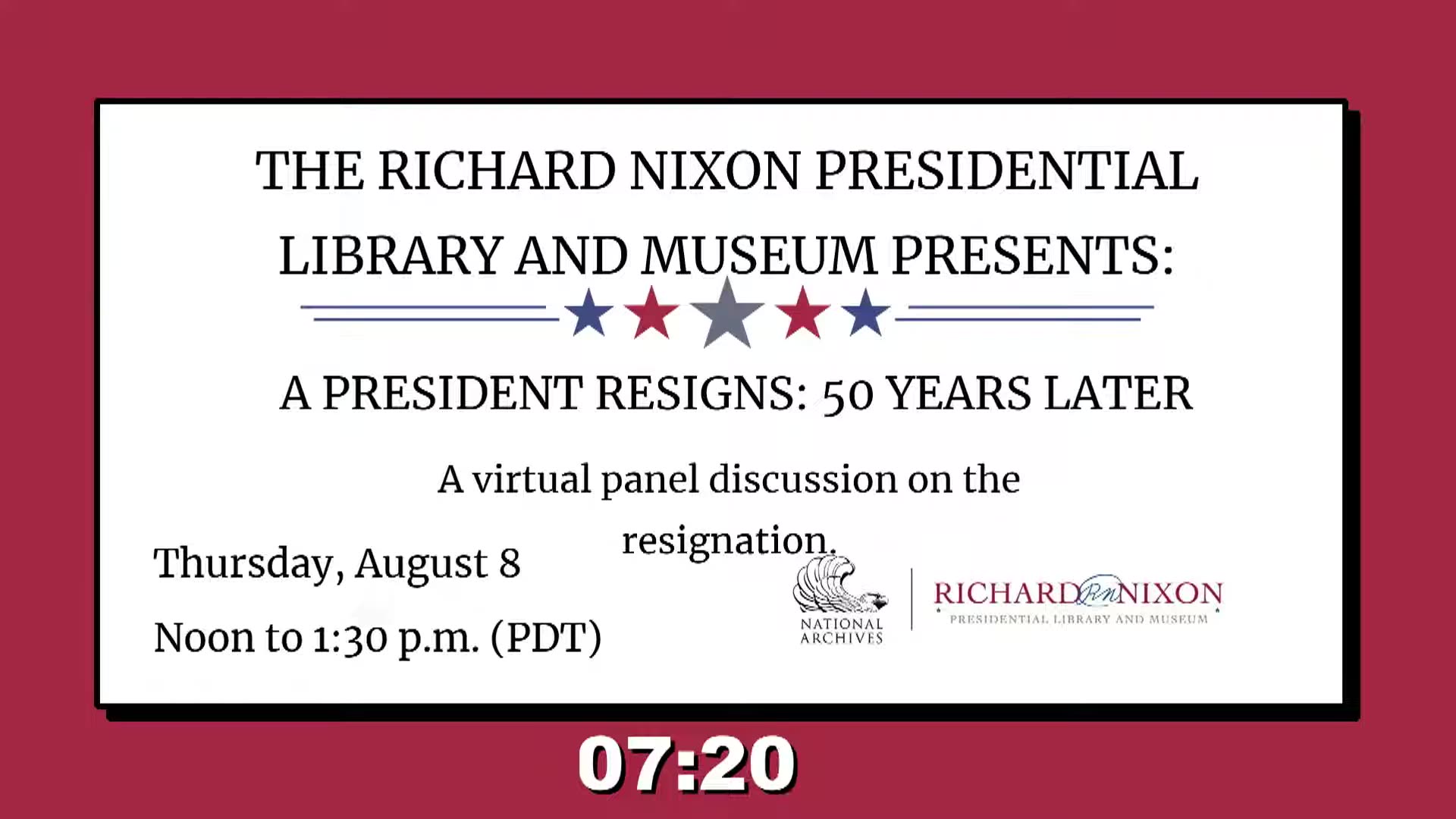 A President Resigns 50 Years Later, A Virtual Panel Discussion on the Resignation