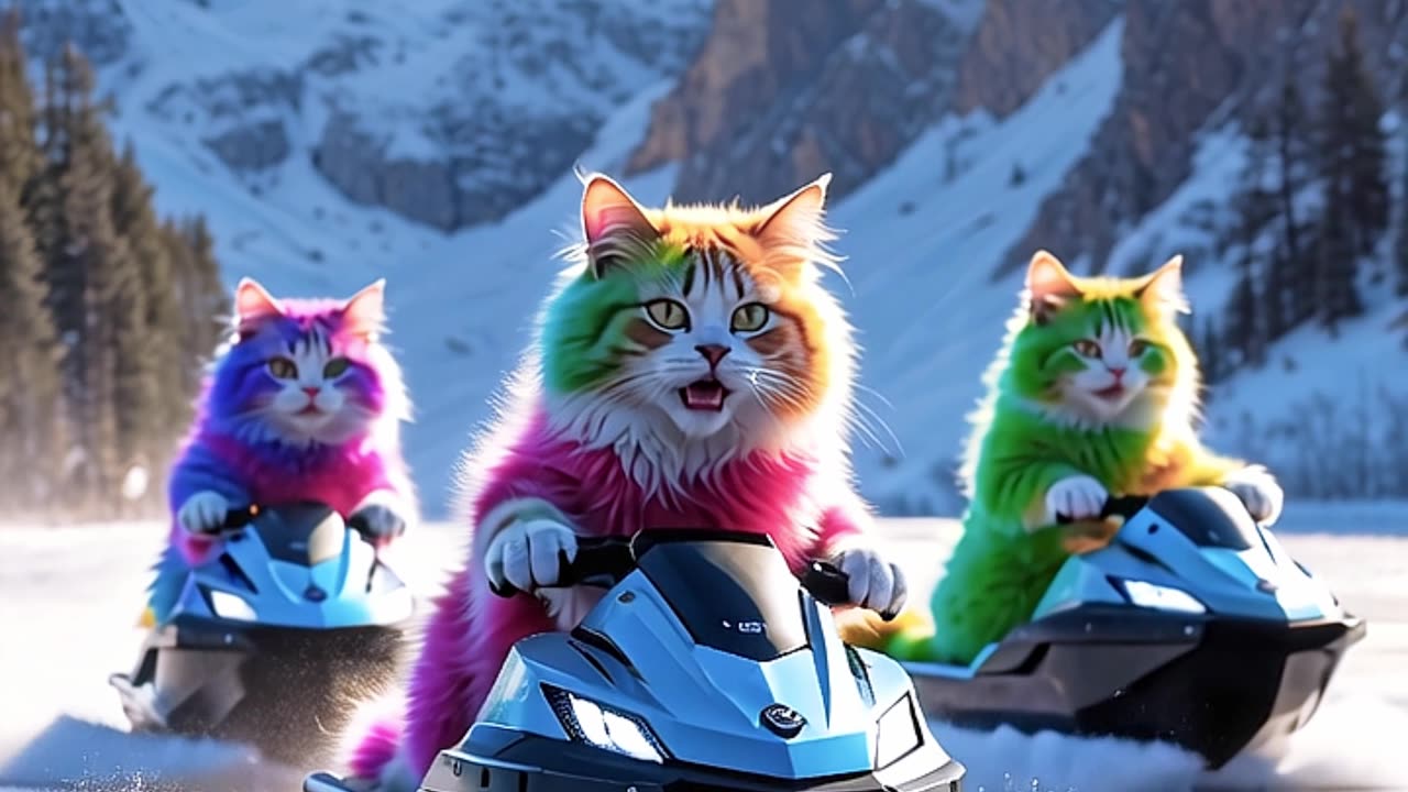 Rainbow Cat World Go WILD in the Snow! ❄️🔥 Jet Skis & Chaos!