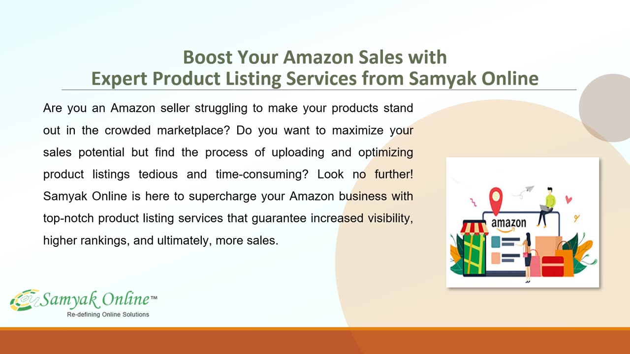 Boost Your Amazon Sales with Expert Product Listing Services from Samyak Online