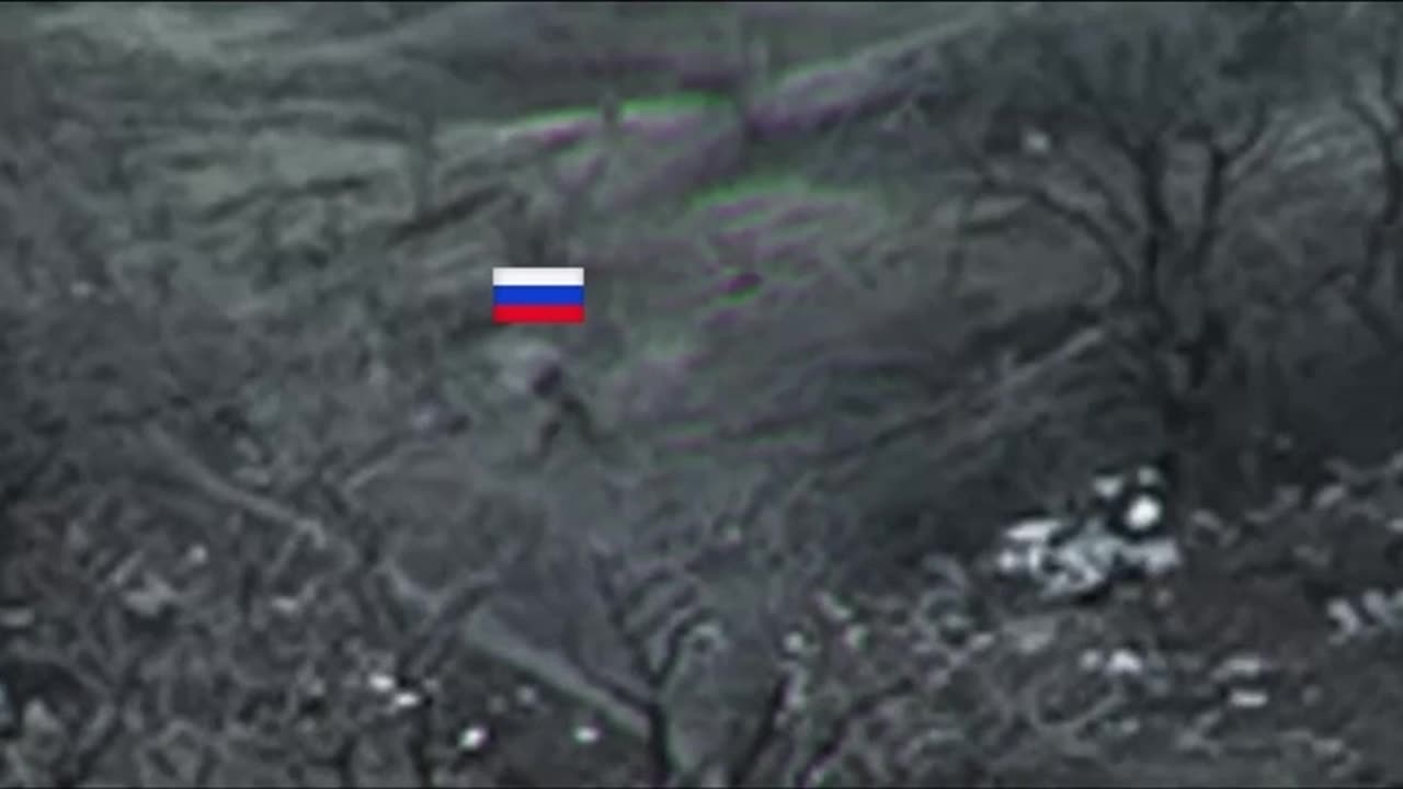 Russian Soldier Cut Down While Charging Ukrainian Lines
