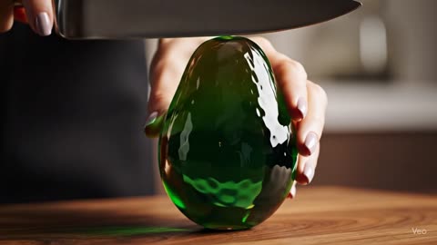 Relaxing glass fruit cutting video