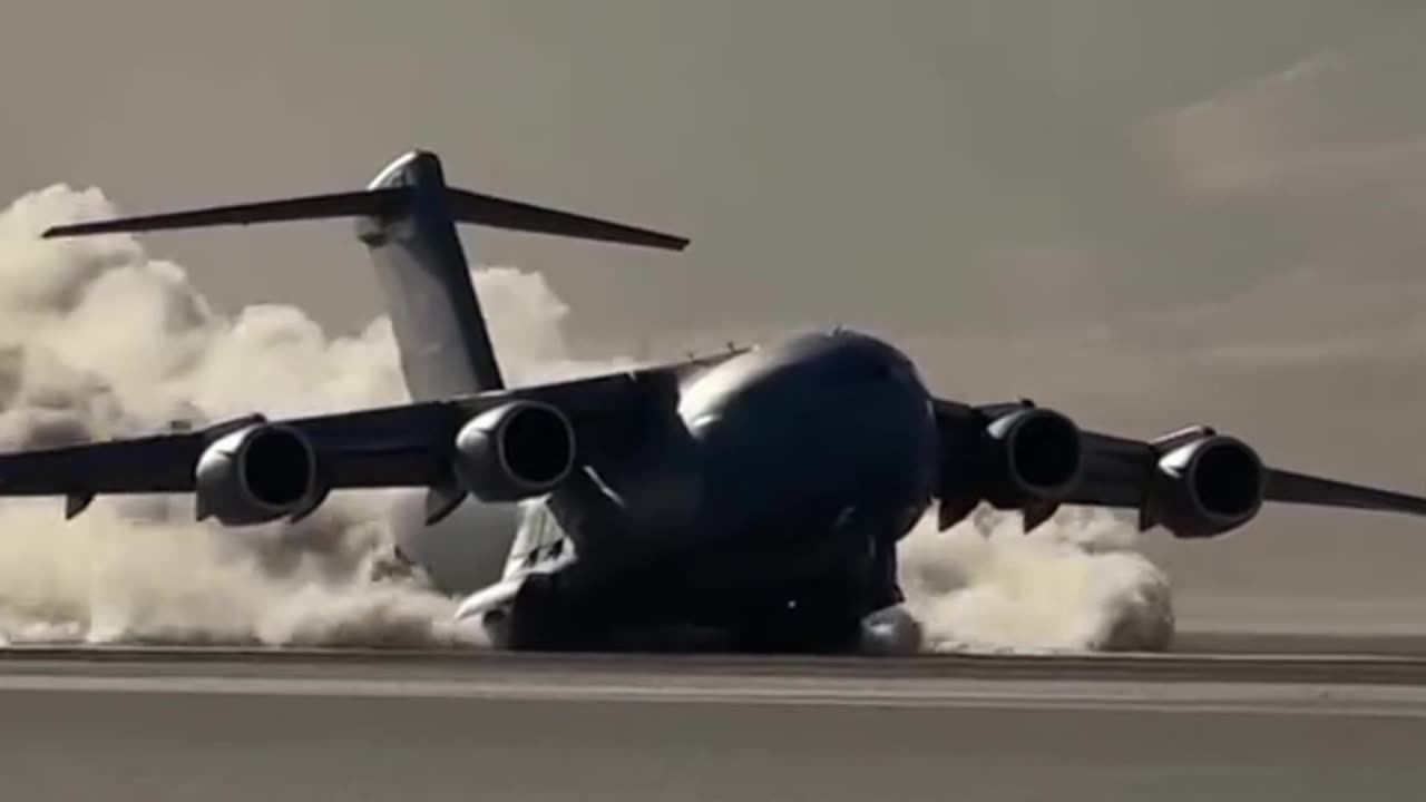 Watch this Gigantic Military C17 Plane Land Perfectly in Desert