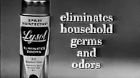 Commercial - Lysol Spray 1964 w Addams Family sponsor ID