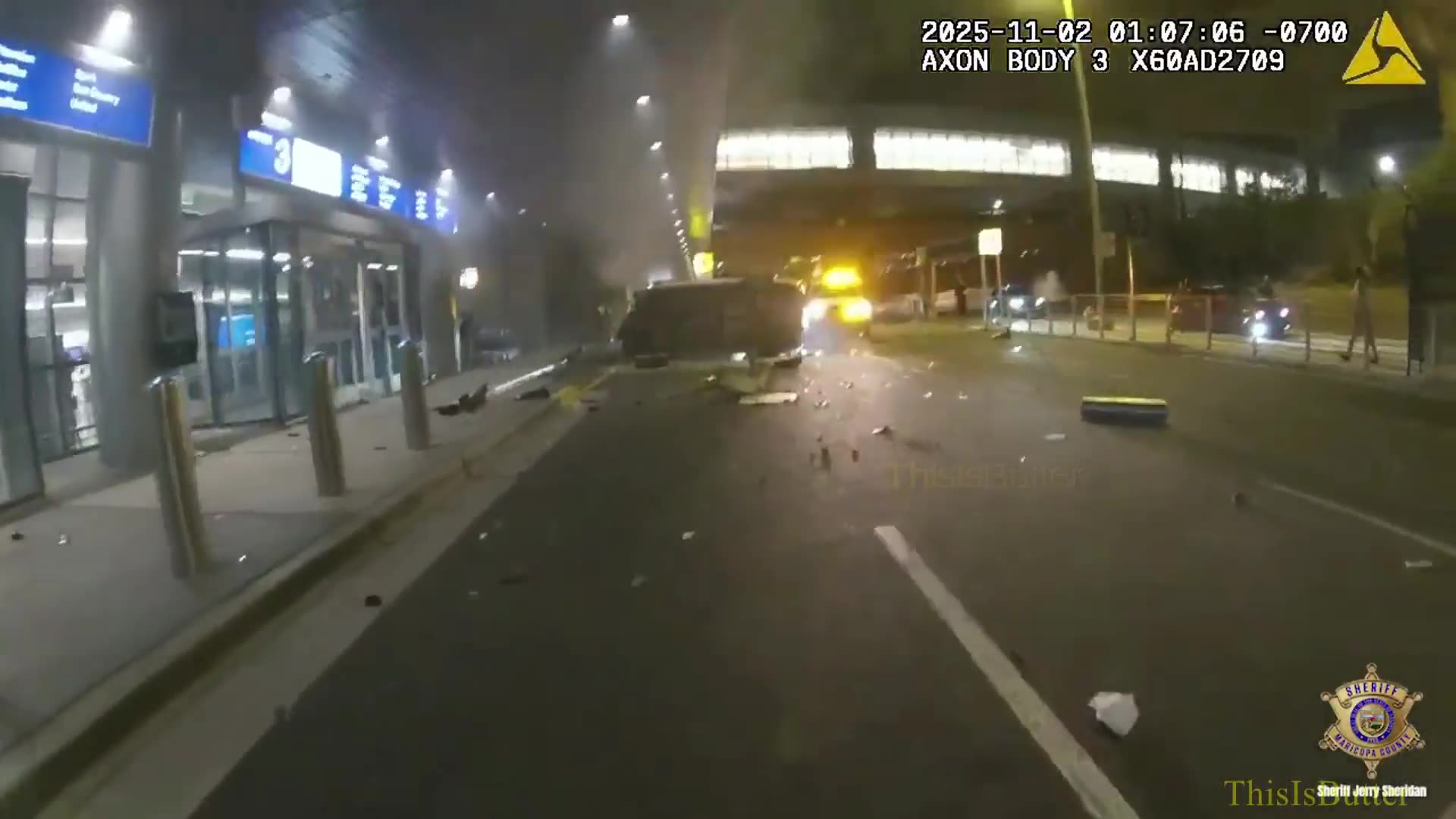 Driver fleeing at 120 mph ends in a fiery crash at Phoenix airport