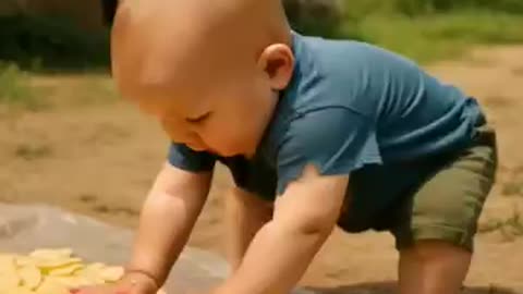AI generated video baby fun with his dad