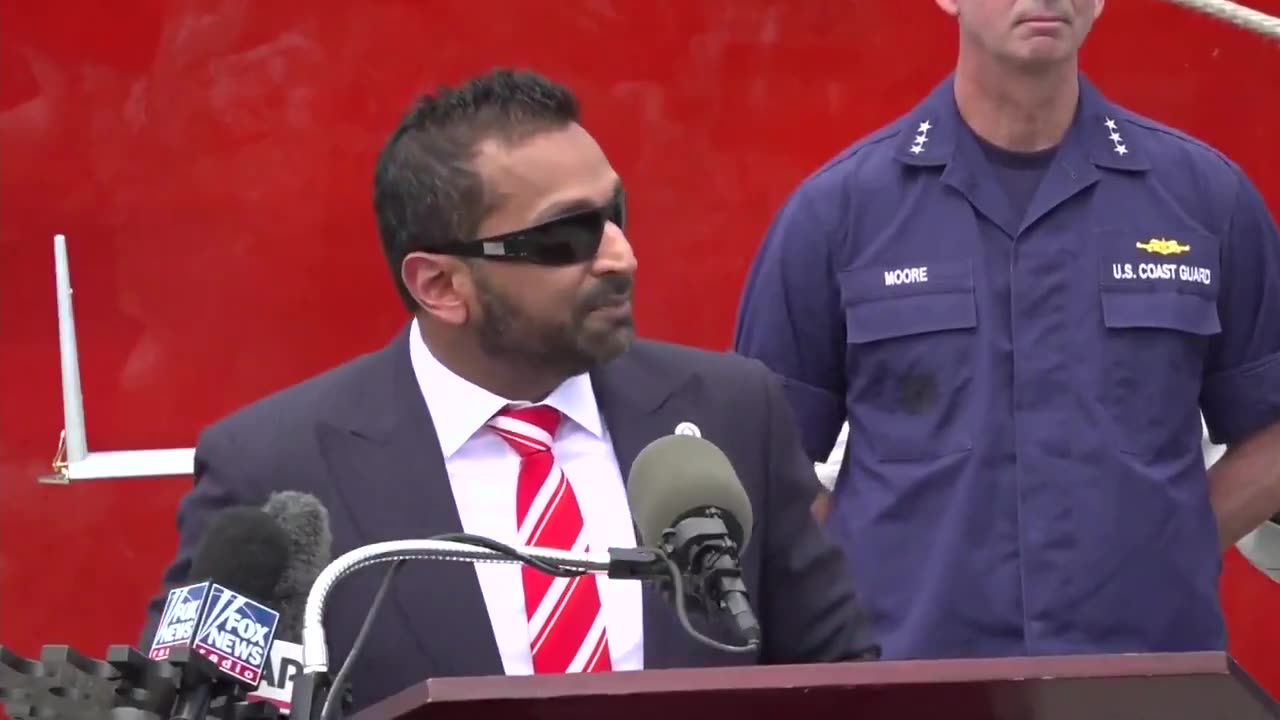 FBI Director Kash Patel speaks after seizing 48,400 pounds of narcotics in Port Everglades
