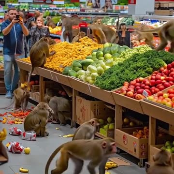 "Funny Monkeys Go Shopping – Must Watch!"