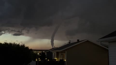 New video shows the tornado north of Bismarck, North Dakota.