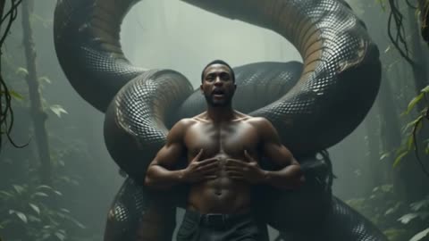 Giant Python Devours Man#shortsvideo #snake #aishorts #horror