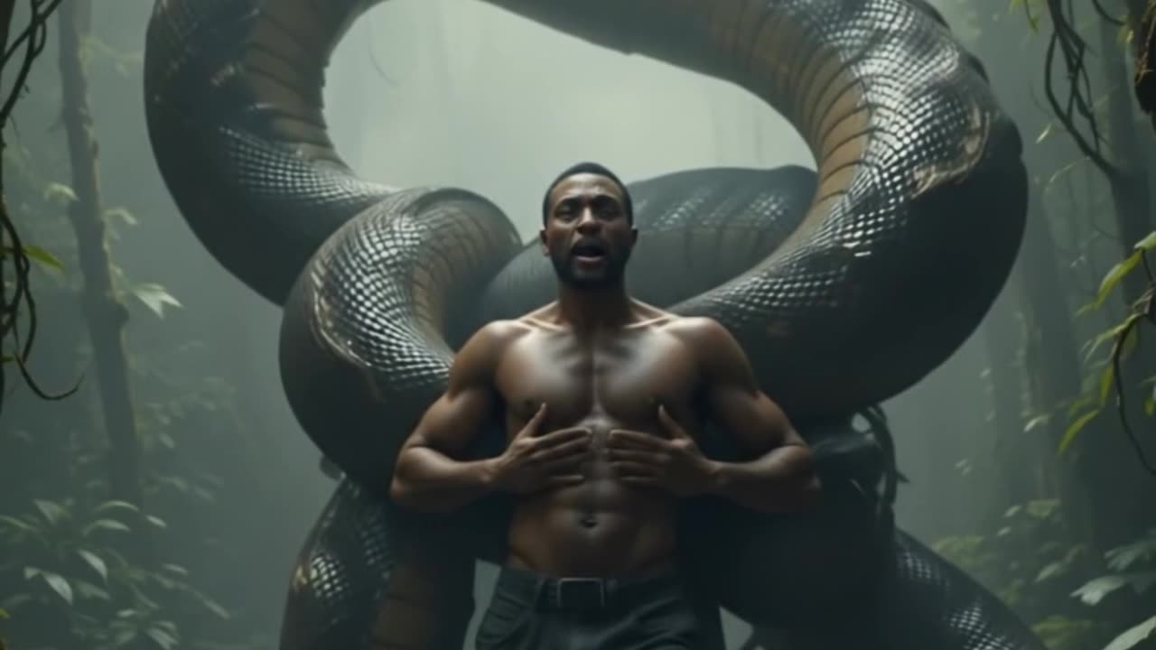 Giant Python Devours Man#shortsvideo #snake #aishorts #horror