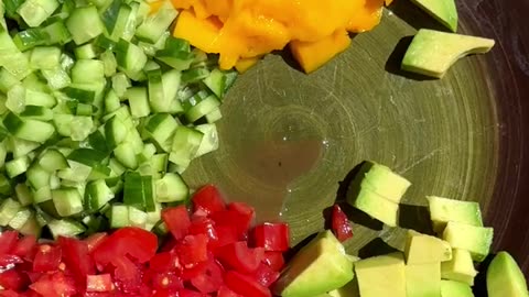 Fresh Mango Avocado Salad with Mint & Lime Dressing