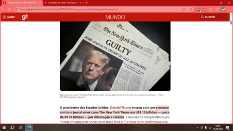Trump processa o The New York Times em R$ 79 bilhões por difamação e calúnia e chama jornal de