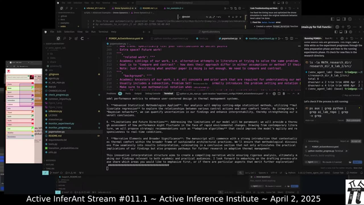 Active InferAnt Stream 011.1 ~ April Agents Bring May Simulations: OpenManus, RxInfer.jl, and ...