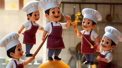 Miniature people army of chefs conquered the orange mountain! 🍊👨‍🍳 #culinaryadventure #foodie