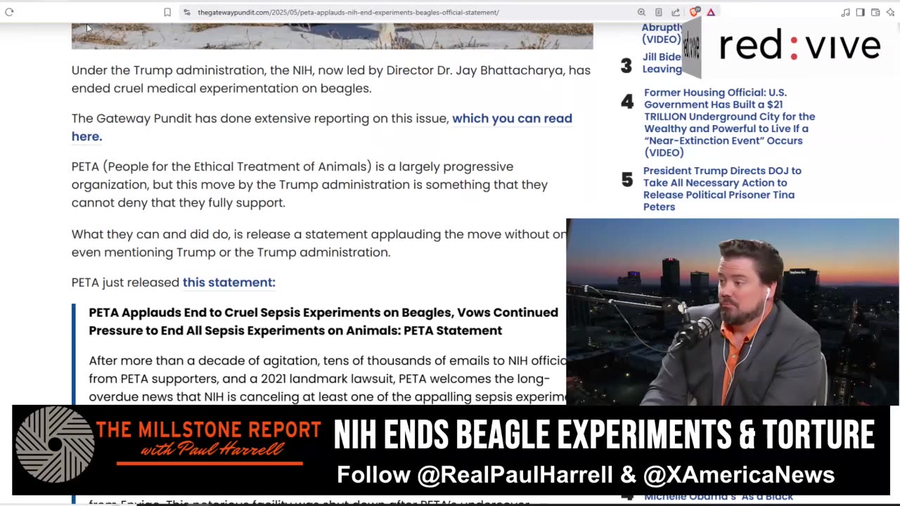 Millstone Report w Paul Harrell: NIH Director Bhattacharya Ends Beagle Torture Experiments!