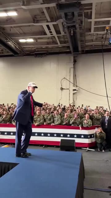 After Maduro's ouster, Trump dances his famous dance in front of the military