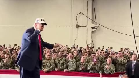 After Maduro's ouster, Trump dances his famous dance in front of the military