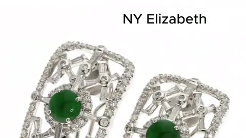 Jade Stone & Diamond Earrings