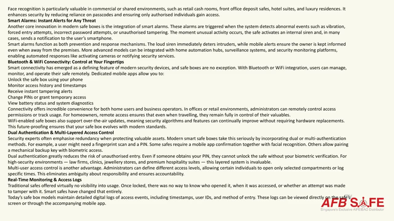 Smart Features in Modern Safes: Fingerprint, Face Recognition, Smart Alarms & More