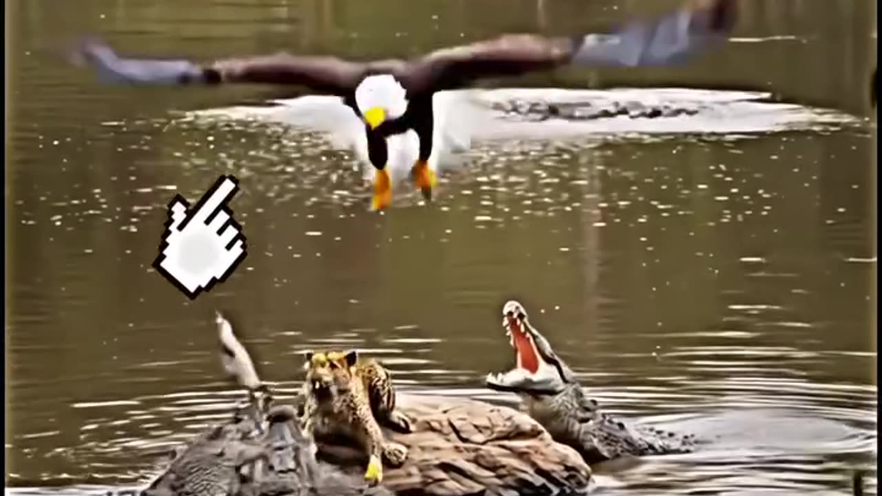 Eagle save leaopard baby