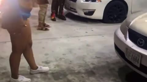 Stabbing & Shooting During A Ghetto Fight At A Gas Station