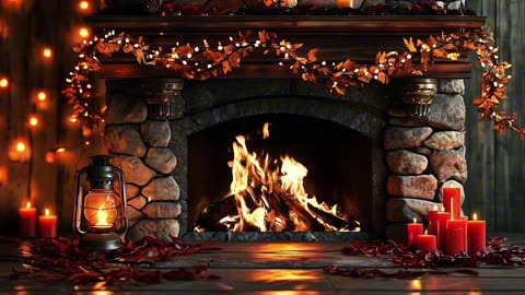 Crackling Fire, Candlelight & Peaceful Fall Evening