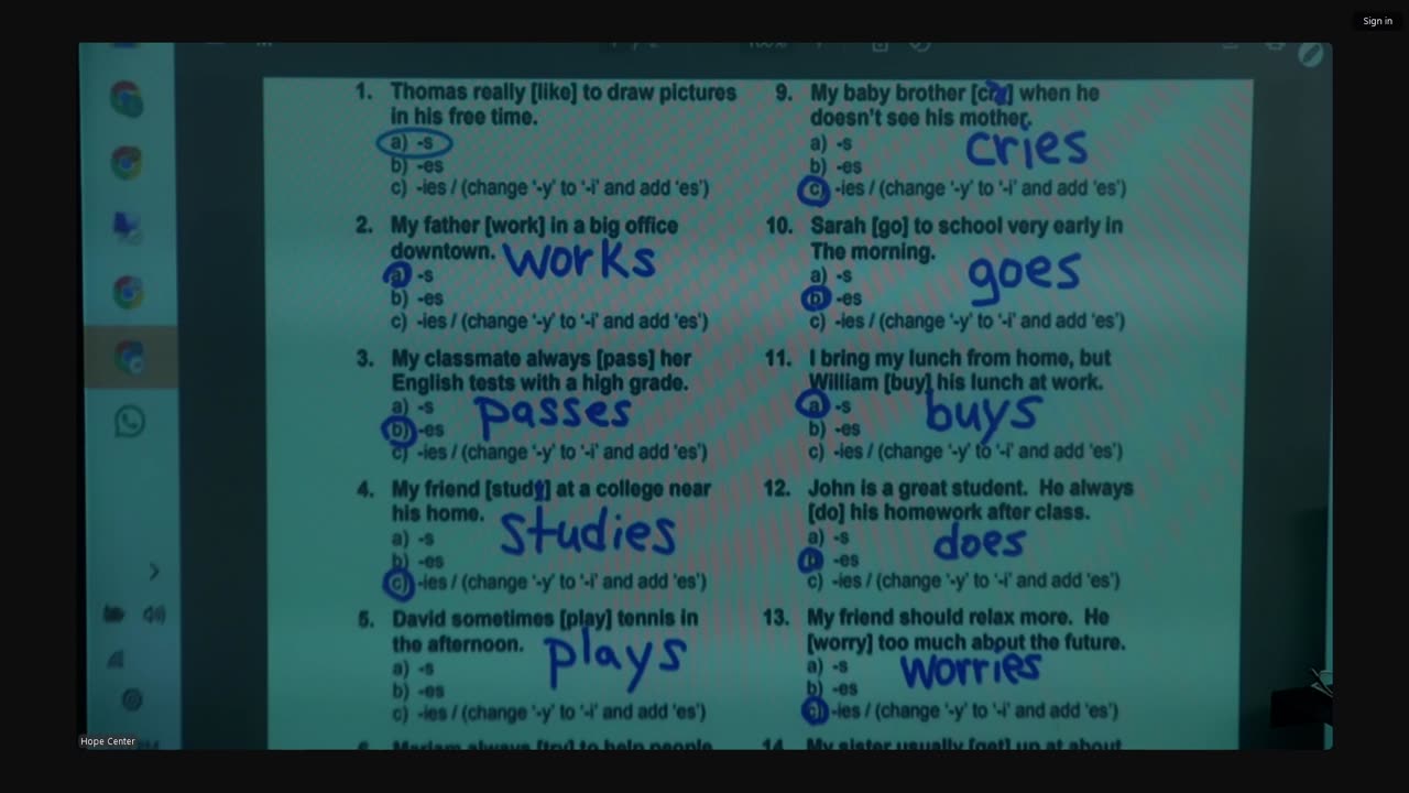 4-22-2025 Putting words in order, s, es, ies