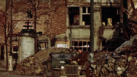 World War II Color Footage – American Troops Move Through France, and Into Germany – Public Domain