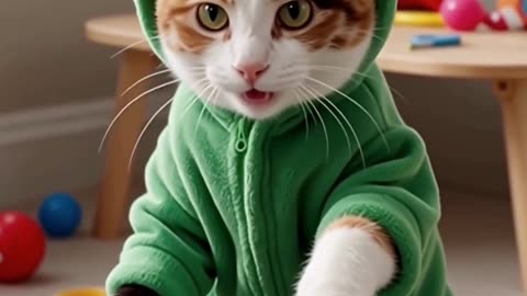 DJ Frog-Kitten Drops the Beat 🐸🎧😻 | Cat DJ Short #Shorts