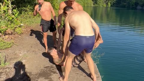 Man Cracks His Head While Getting Tossed Into Water